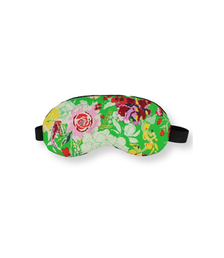 Dana Herbert Large Eye Mask Pink Peony on Green