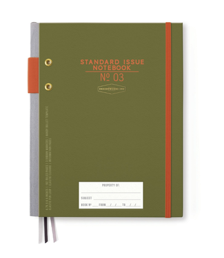Designworks Standard Issue Planner Notebook No. 12- Army Green + Chili