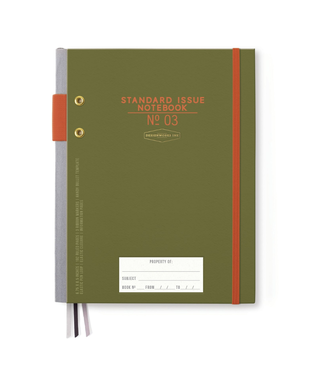 Designworks Standard Issue Planner Notebook No. 12- Army Green + Chili