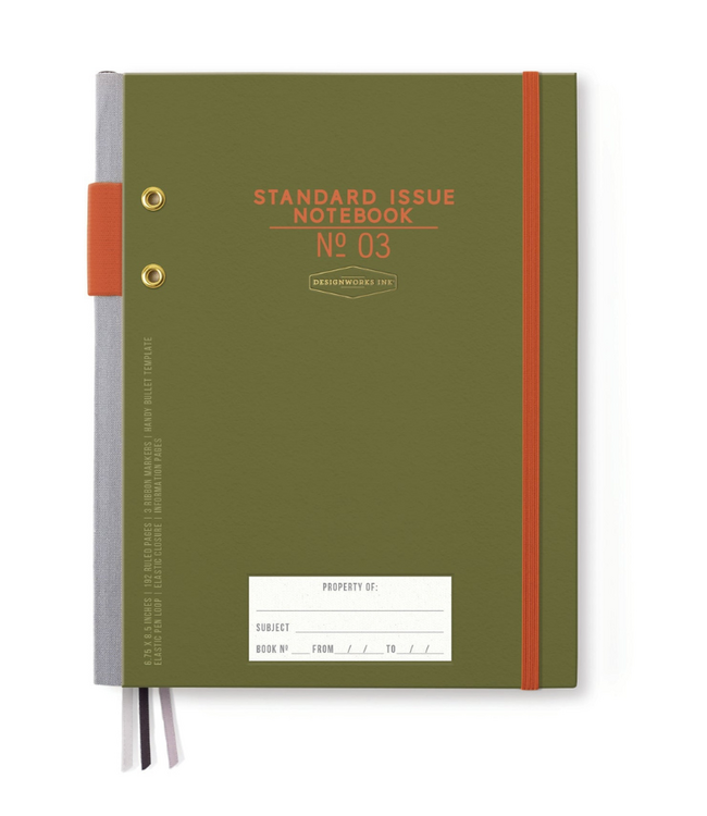 Standard Issue Planner Notebook No. 12- Army Green + Chili
