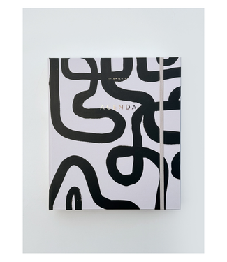 Black & White Squiggle Perpetual Planner