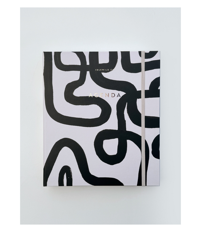 Black & White Squiggle Perpetual Planner