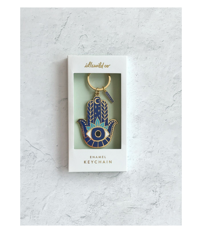 Hamsa Enamel Keychain