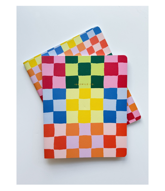 Rainbow Check Notebook Duo