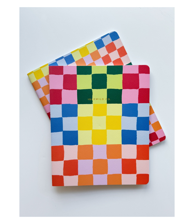 Rainbow Check Notebook Duo