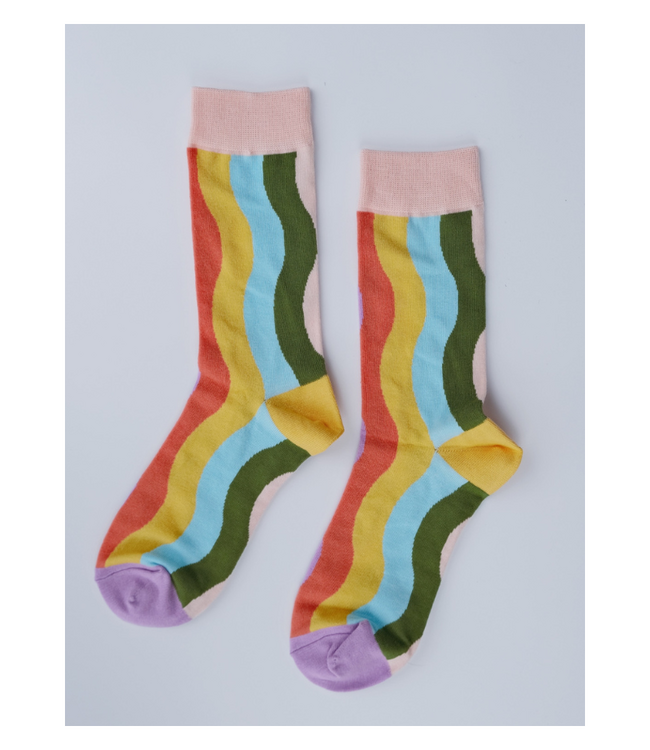 Rainbow Waves Women's Crew Socks