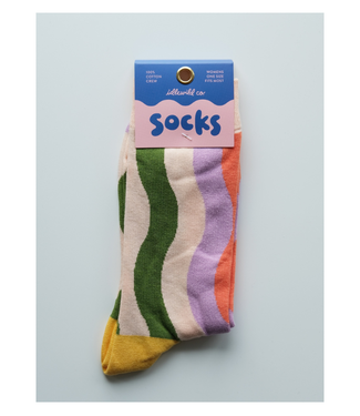 Idlewild Co. Rainbow Waves Women's Crew Socks