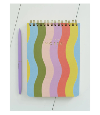 Wavy Rainbow Spiral Jotter