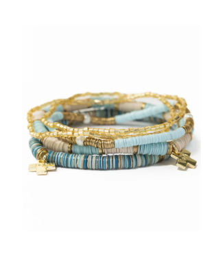 Ink + Alloy Grace Sequins stack light blue