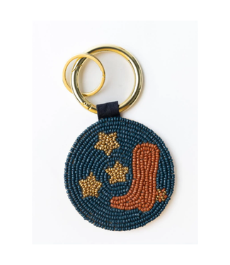 Ink + Alloy Kelsey boot seed bead bag accessory key ring navy