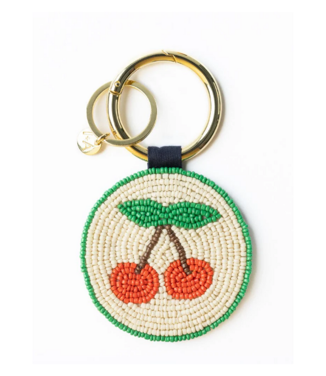 Kelsey cherries seed bead bag accessory key ring r
