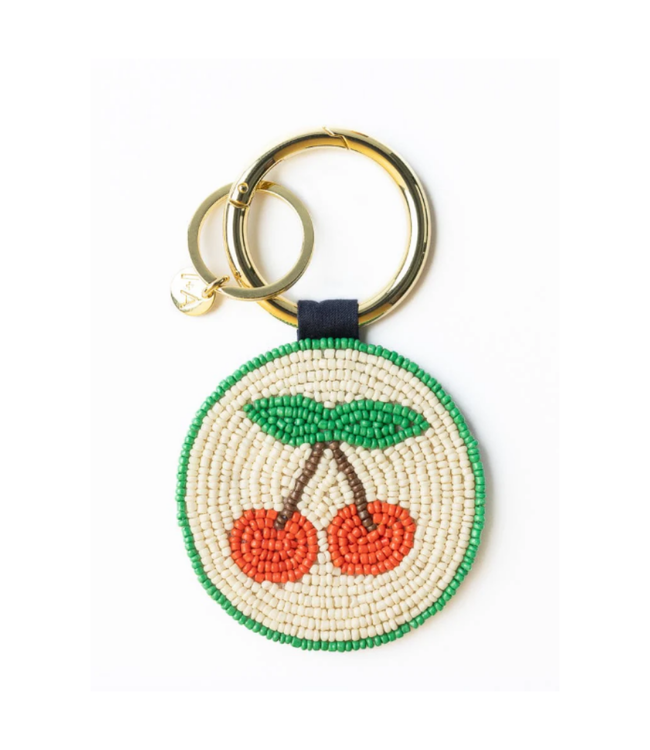 Ink + Alloy Kelsey cherries seed bead bag accessory key ring r