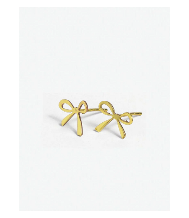 Alice brass bow post earrings 18K