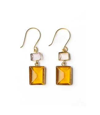 Ink + Alloy Veronica two tone color cut glass dangle earring a