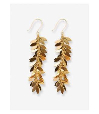 Samantha leaf dangle earrings Brass
