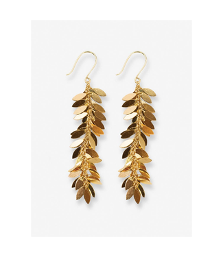 Ink + Alloy Samantha leaf dangle earrings Brass