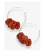 Ink + Alloy Rita raffia poms hoop earrings Rust