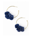 Ink + Alloy Rita raffia poms hoop earrings navy
