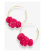 Ink + Alloy Rita raffia poms hoop earrings Hot Pink