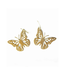 Ink + Alloy Monica butterfly dangle earrings brass