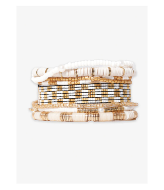 Mixed bracelet stack of 7 Gold Digger