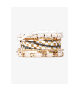 Ink + Alloy Mixed bracelet stack of 7 Gold Digger