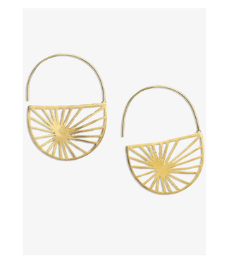 Maggie sunburst hoop earrings brass