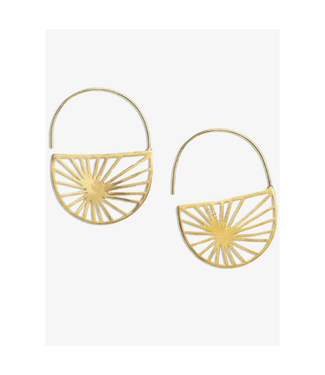 Ink + Alloy Maggie sunburst hoop earrings brass
