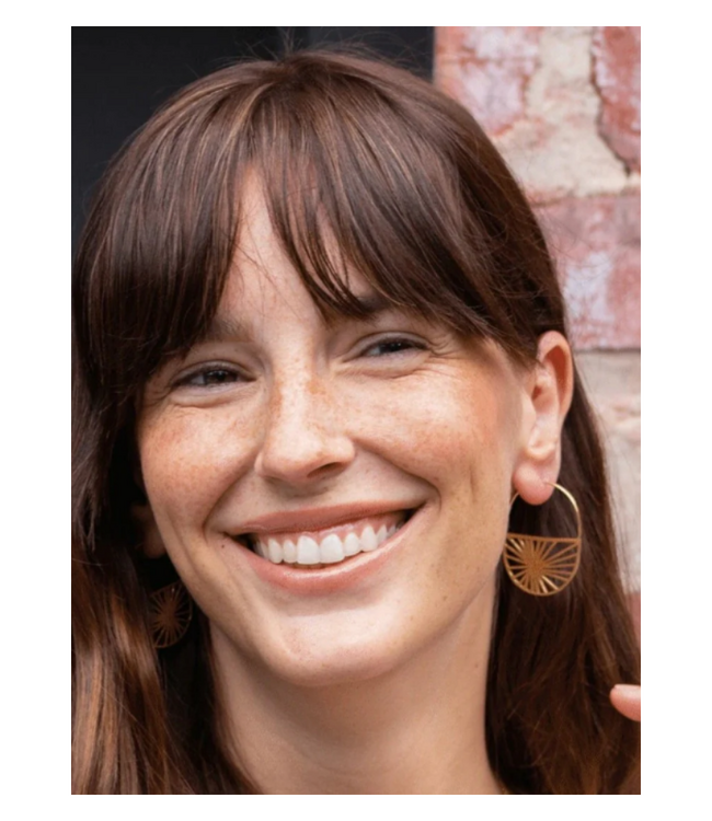 Maggie sunburst hoop earrings brass