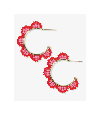 Ink + Alloy Luna beaded scallop gold hoop tomato