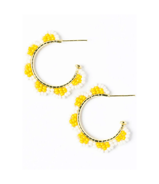 Ink + Alloy Luna beaded scallop gold hoop Lemon
