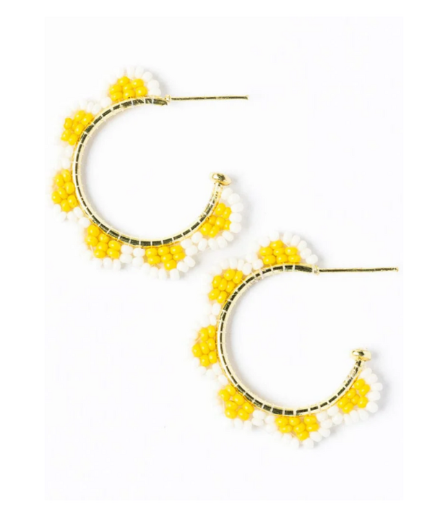 Luna beaded scallop gold hoop Lemon