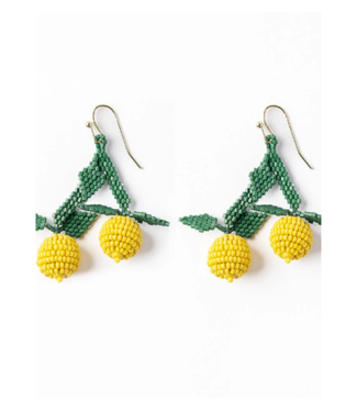 Ink + Alloy Lottie lemon dangle luxe earrings yellow