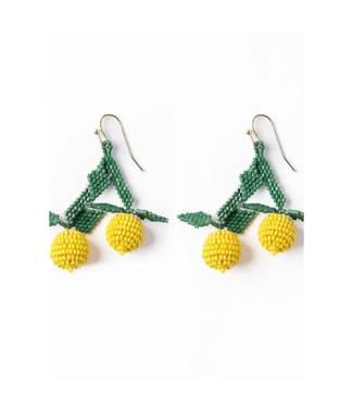 Ink + Alloy Lottie lemon dangle luxe earrings yellow