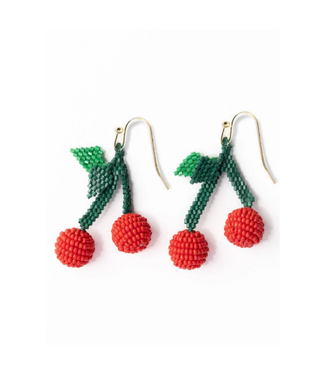 Ink + Alloy Lottie cluster dangle luxe earrings cherry
