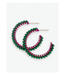 Ink + Alloy Lillian crystal threaded beads hoop emerald