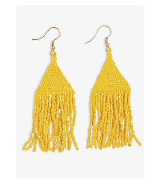 Lexie solid beaded fringe earrings