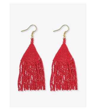 Lexie solid beaded fringe earrings