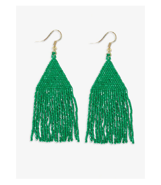 Lexie solid beaded fringe earrings