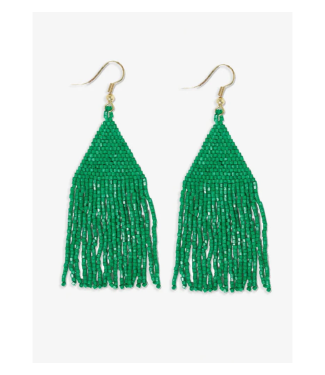 Lexie solid beaded fringe earrings