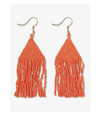Lexie solid beaded fringe earrings