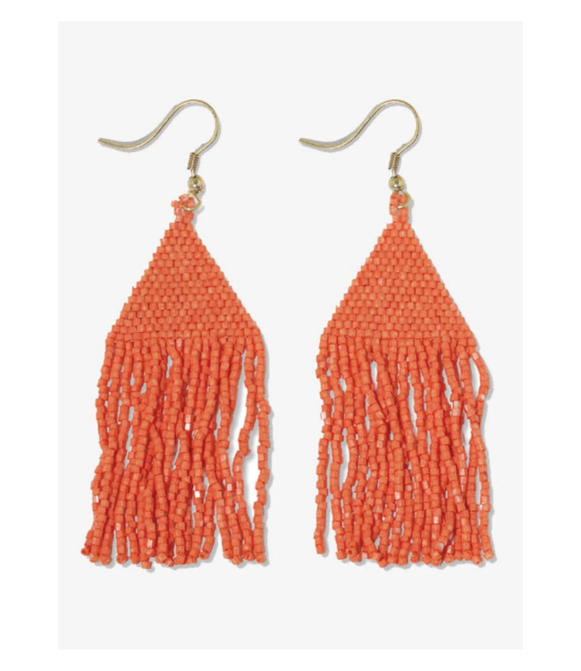 Lexie solid beaded fringe earrings