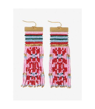 Ink + Alloy Lauren faire isle beaded earring pink