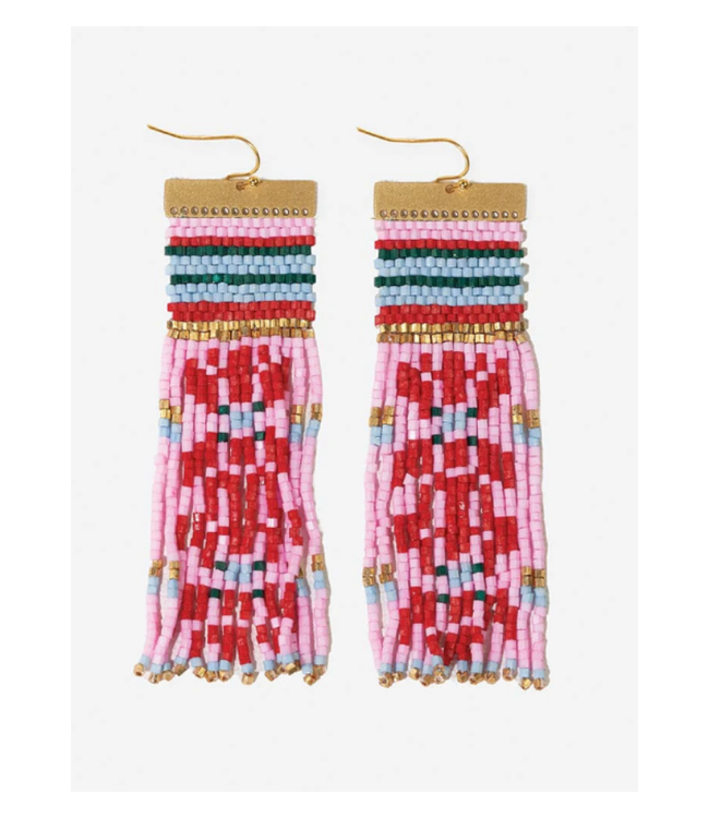 Lauren faire isle beaded earring pink