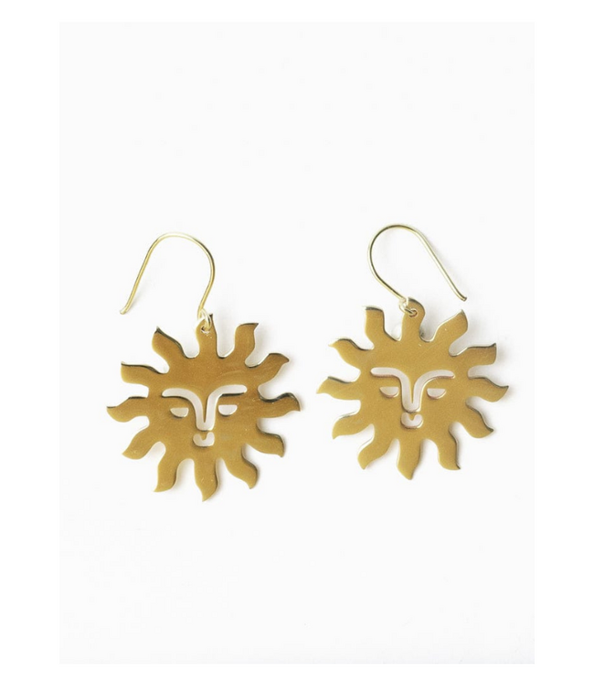 Lane sun dangle earrings brass