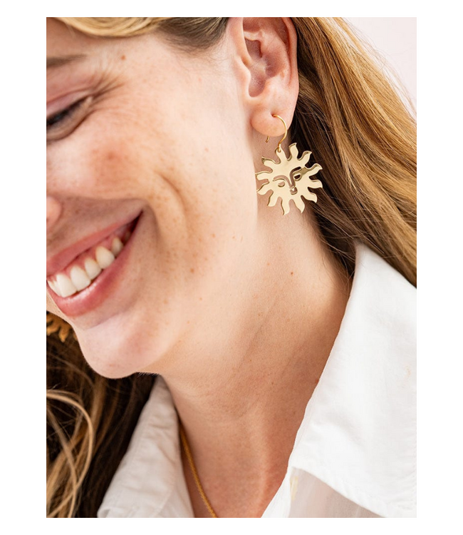 Lane sun dangle earrings brass