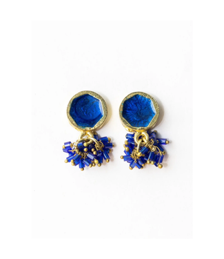 Ink + Alloy Kimberly enamel earring Royal Blue