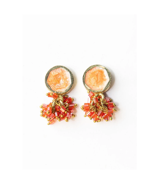 Ink + Alloy Kimberly enamel earring coral