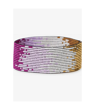Ink + Alloy Kenzie ombre beaded stretch bracelet magenta
