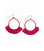 Ink + Alloy Kendra fringe hoop sead bead earring hot pink